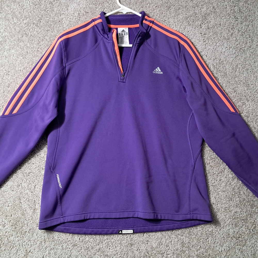 Adidas XL Purple‎ Women's Sweater with Orange Accents